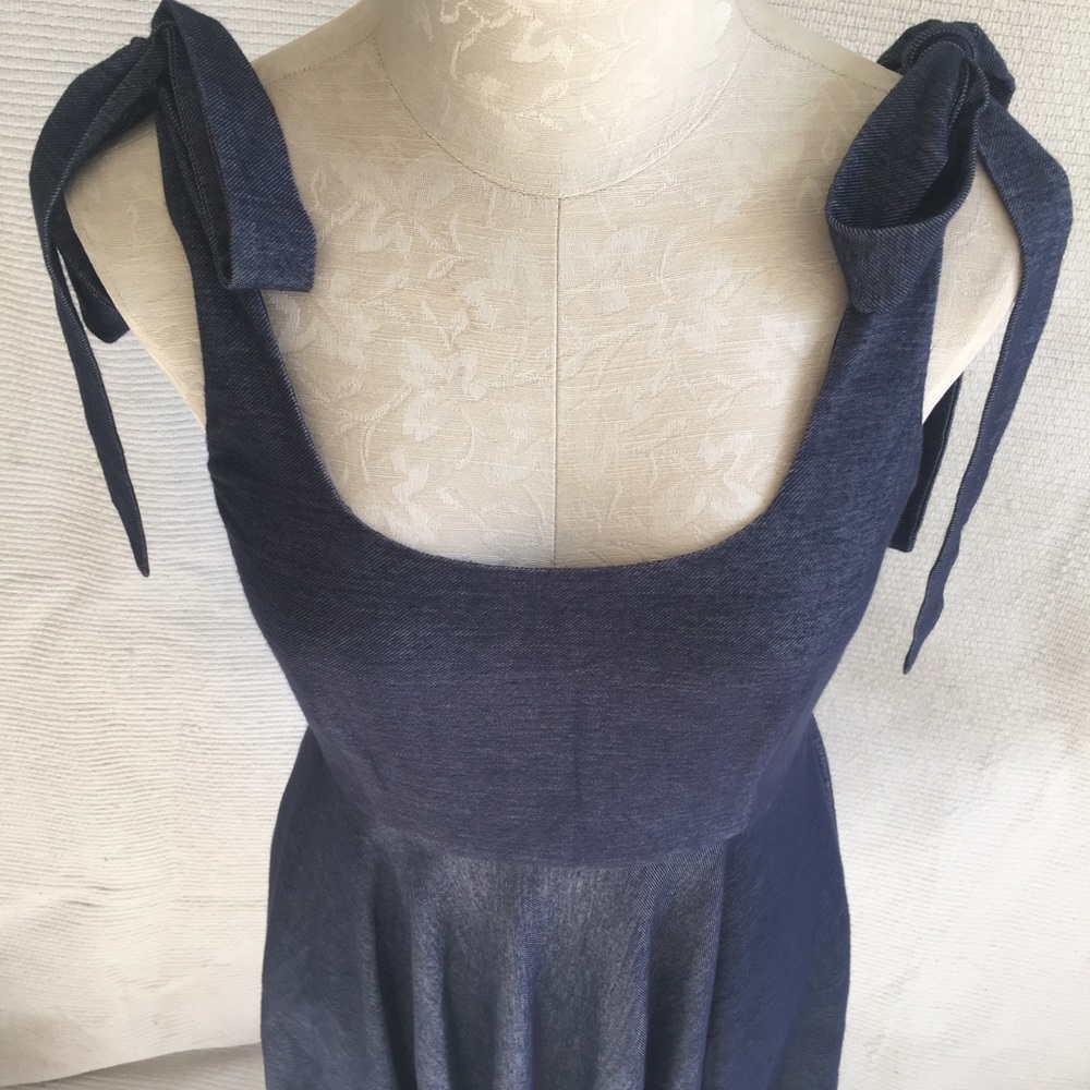 Anthro NWOT Bow Tie Dress Bouncy Fit & Flare - Picture 4 of 8